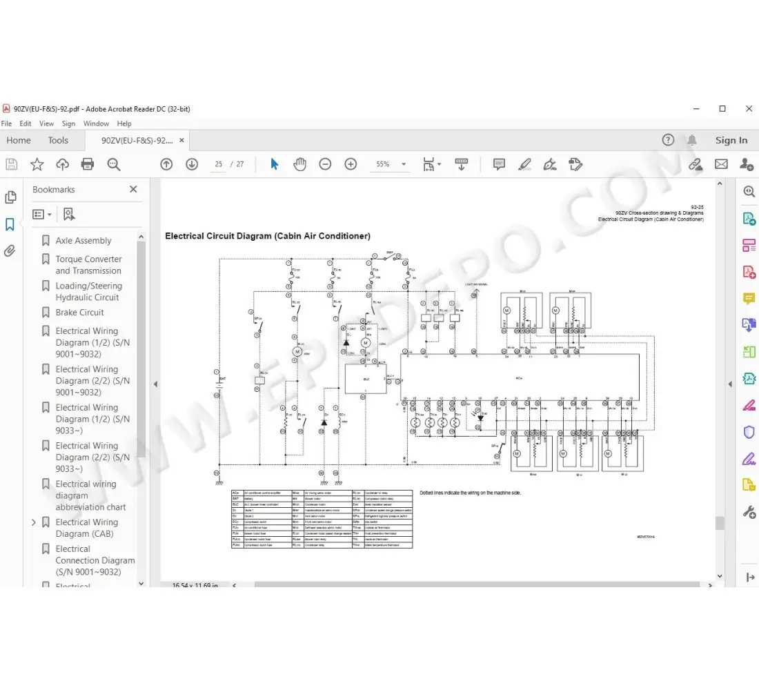 Kawasaki Wheel Loader 90Z5 parts + service manual